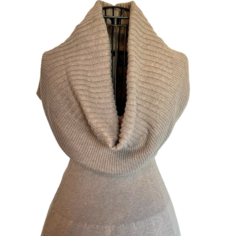 Tan Sleeveless Cowl Neck Bodycon Sweater Dress Size Small
